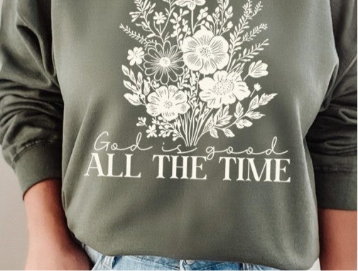 God Is Good Floral Graphic Sweatshirt FREE SHIPPING