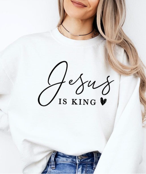 Jesus is King Graphic Plus Sweatshirt FREE SHIPPING