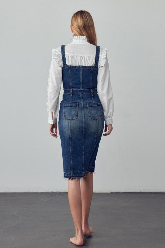 SUSPENDERS DENIM SKIRT FREE SHIPPING