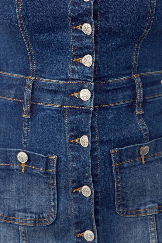 SUSPENDERS DENIM SKIRT FREE SHIPPING