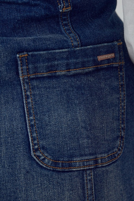 SUSPENDERS DENIM SKIRT FREE SHIPPING