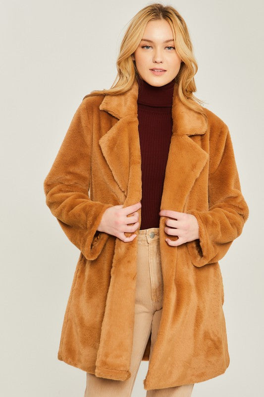 Woven Solid Collar Coat FREE SHIPPING