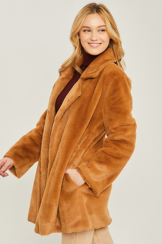 Woven Solid Collar Coat FREE SHIPPING