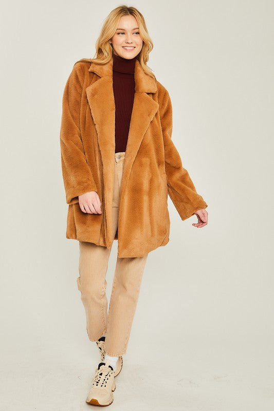 Woven Solid Collar Coat FREE SHIPPING