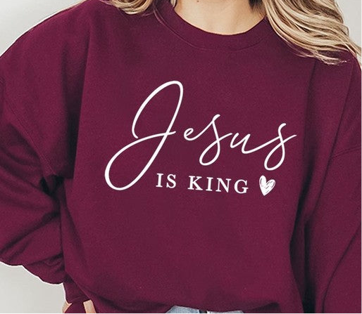 Jesus is King Graphic Plus Sweatshirt FREE SHIPPING