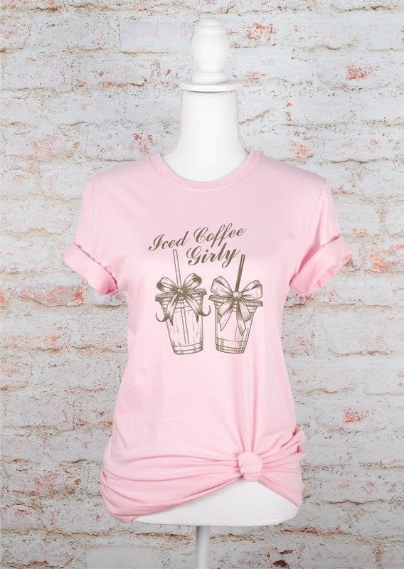 Iced Coffee Girly Graphic Tee FREE SHIPPING