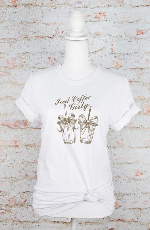 Iced Coffee Girly Graphic Tee FREE SHIPPING