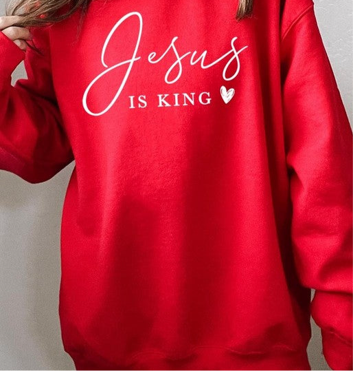Jesus is King Graphic Plus Sweatshirt FREE SHIPPING