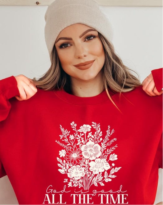 God Is Good Floral Graphic Sweatshirt FREE SHIPPING