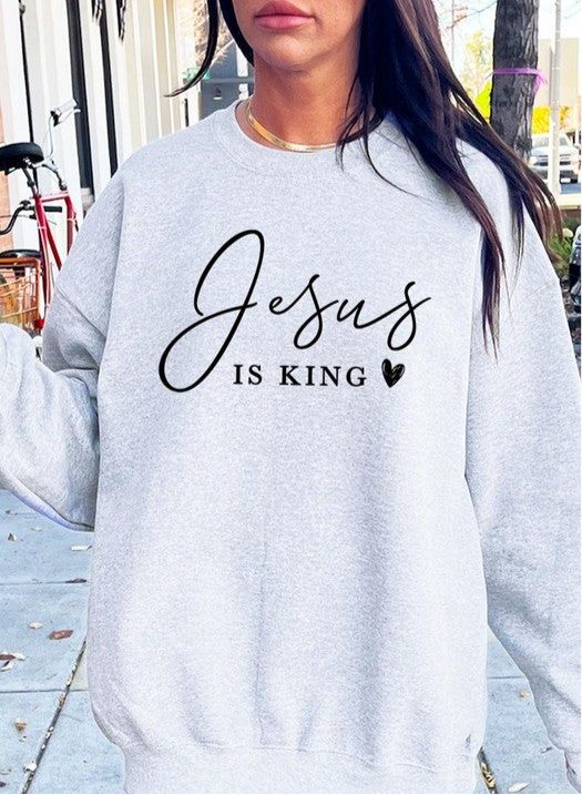 Jesus is King Graphic Plus Sweatshirt FREE SHIPPING