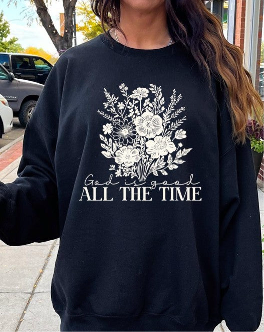 God Is Good Floral Graphic Sweatshirt FREE SHIPPING