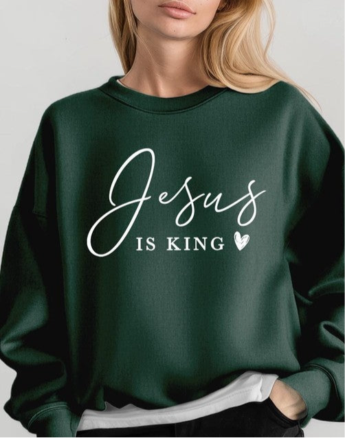 Jesus is King Graphic Plus Sweatshirt FREE SHIPPING