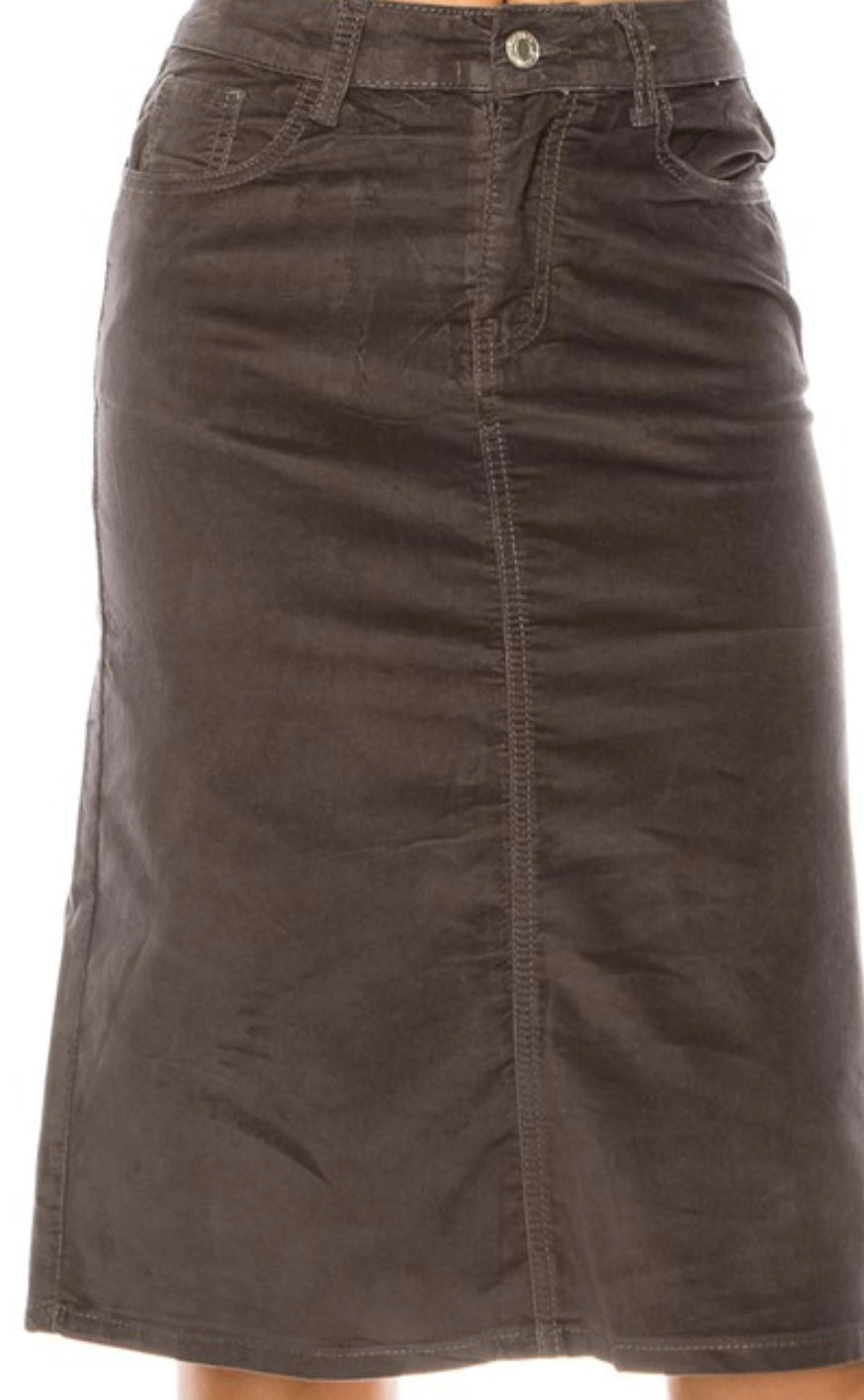 Velvet denim midi skirt Be Girl