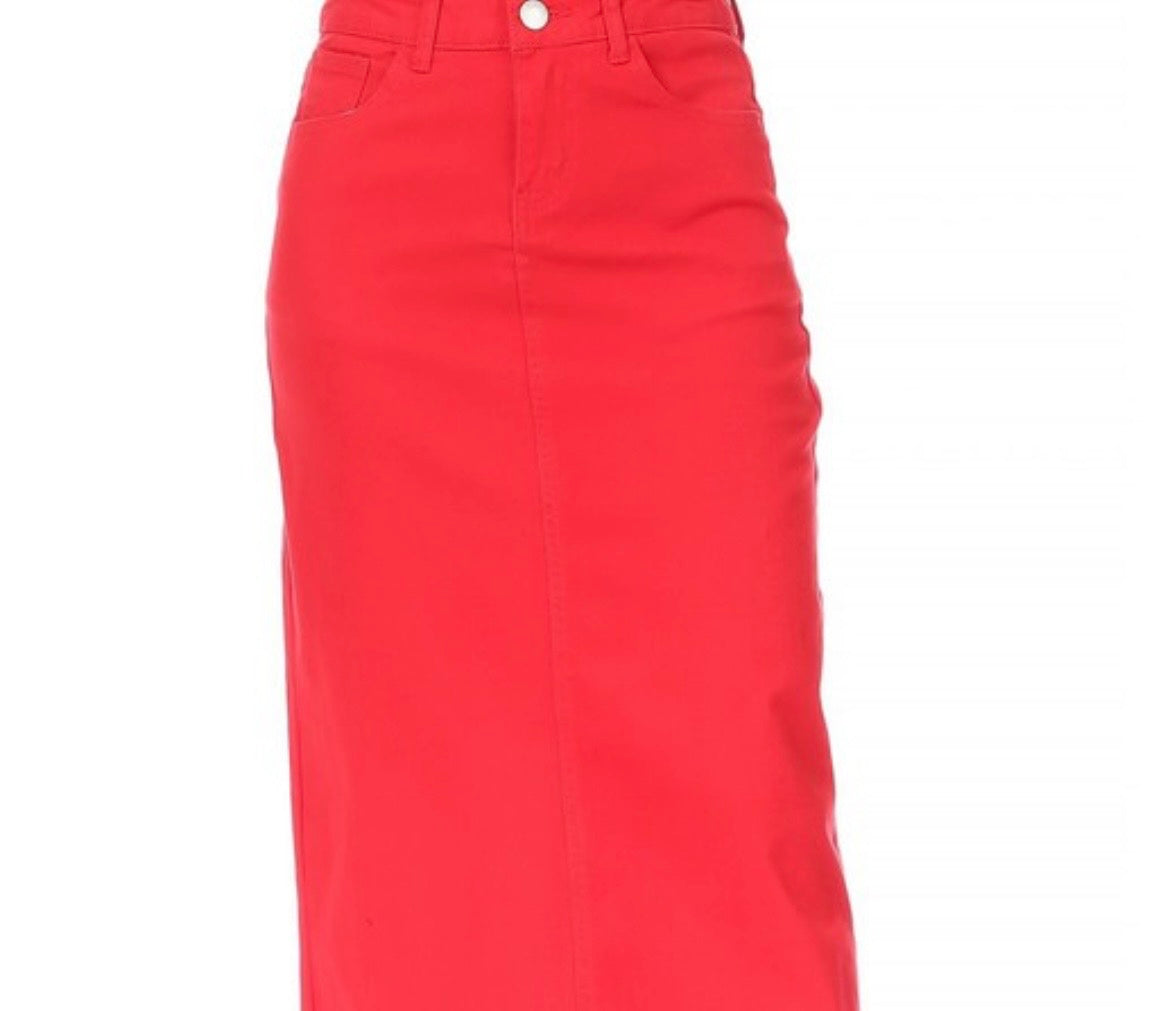 Be Girl Long Red denim Skirt