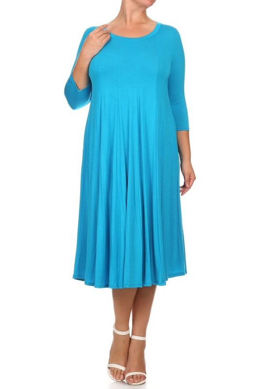 Cynthia 3/4 sleeve midi dress FREE SHIPPING