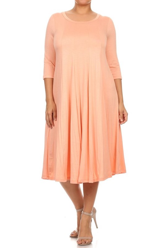 Cynthia 3/4 sleeve midi dress FREE SHIPPING