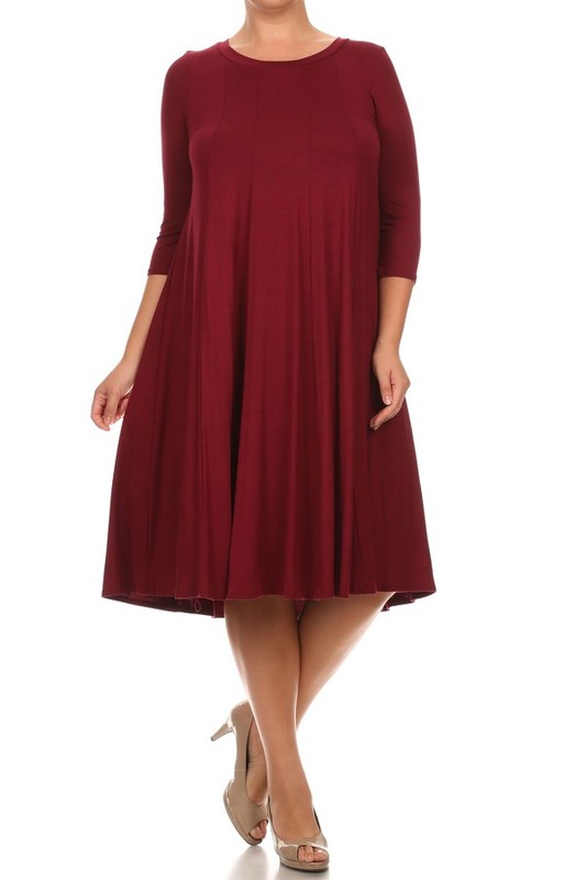 Cynthia 3/4 sleeve midi dress FREE SHIPPING