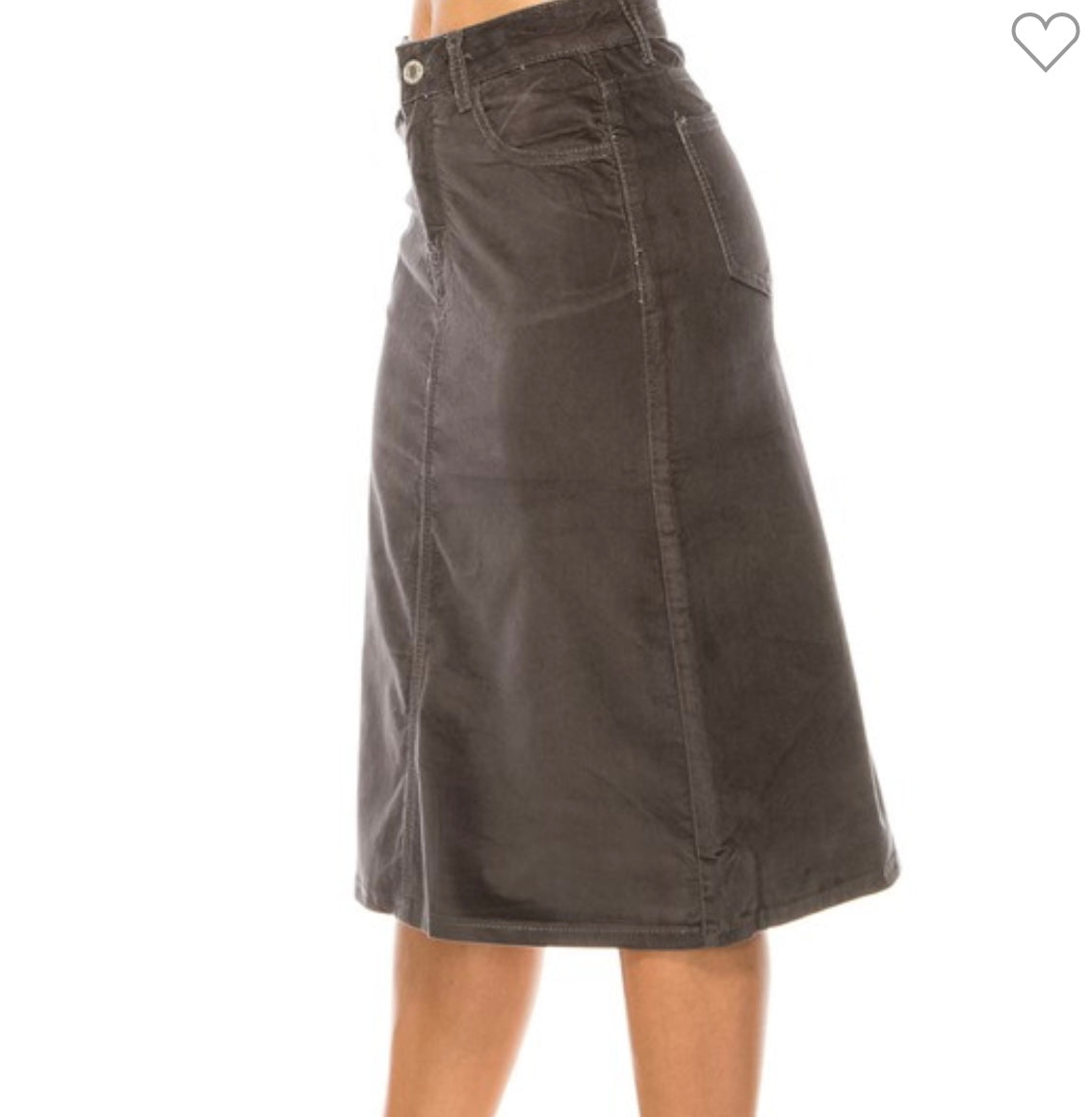 Velvet denim midi skirt Be Girl