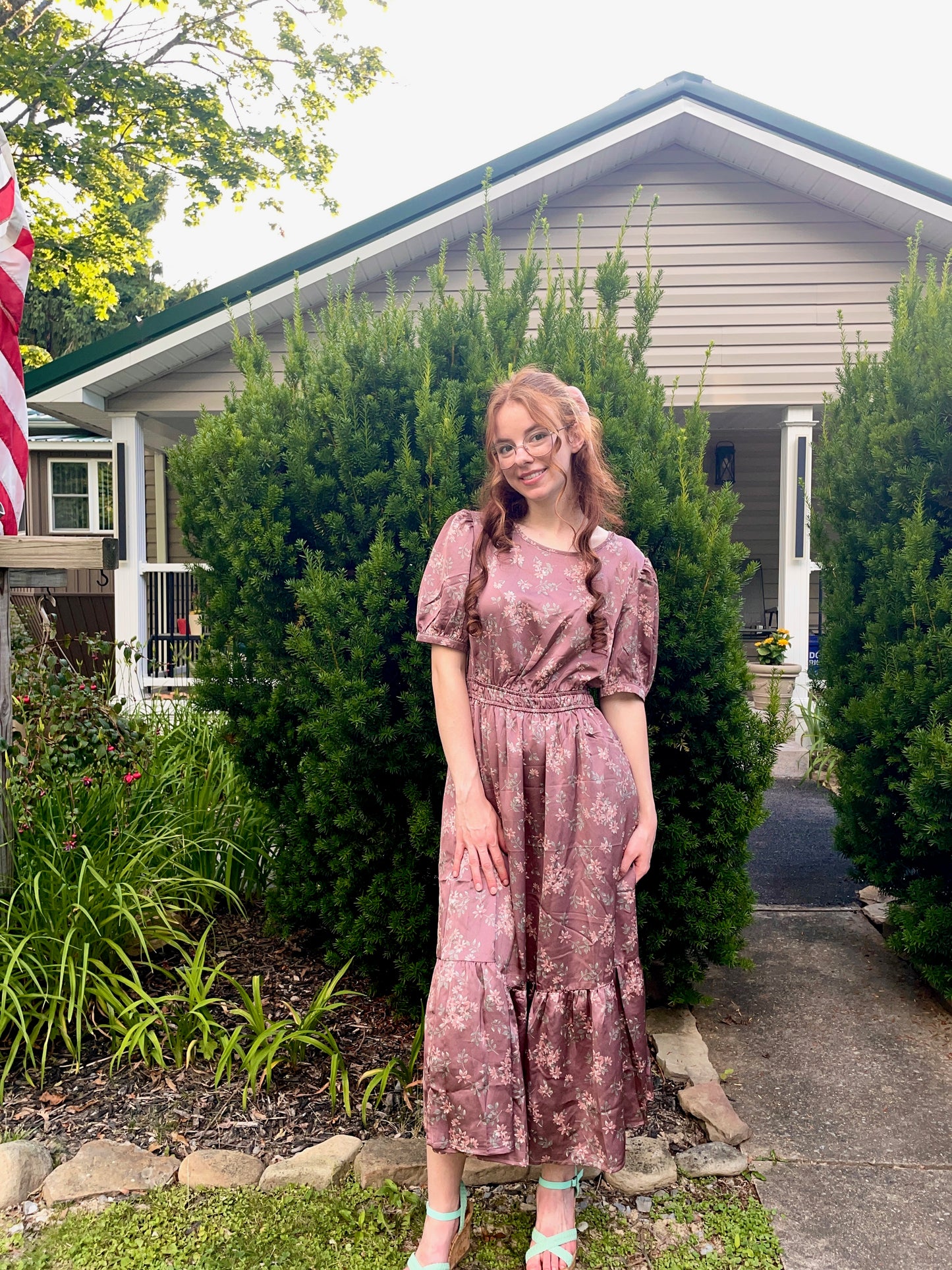 Tea N Rose dusty pink midi satin dress