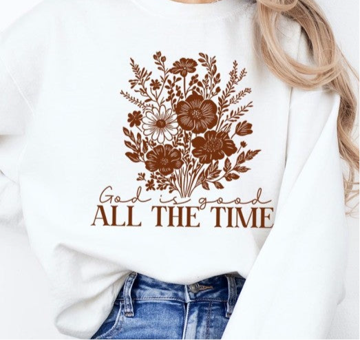 God Is Good Floral Graphic Sweatshirt FREE SHIPPING