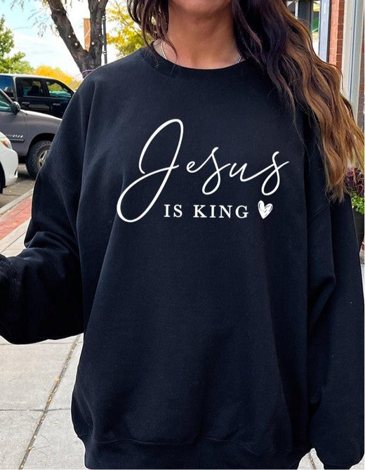 Jesus is King Graphic Plus Sweatshirt FREE SHIPPING