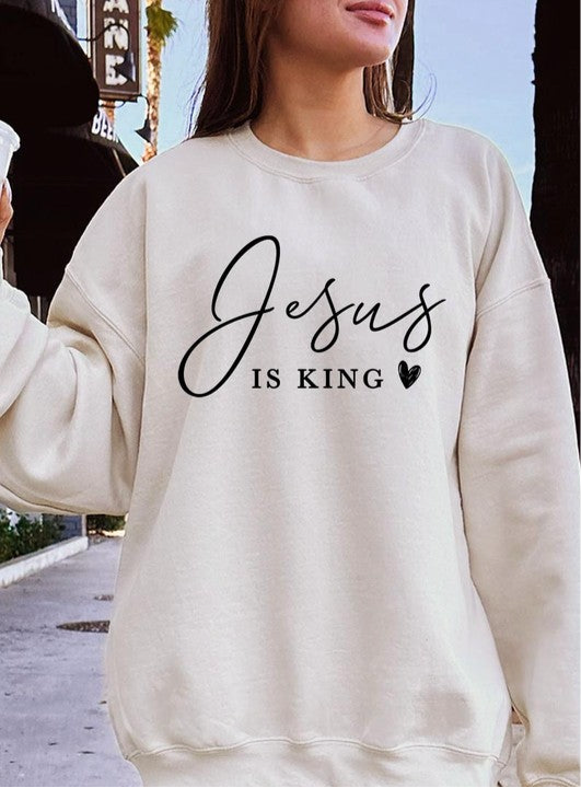 Jesus is King Graphic Plus Sweatshirt FREE SHIPPING