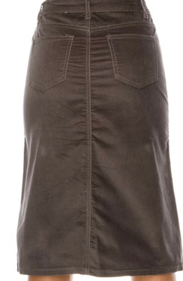 Velvet denim midi skirt Be Girl