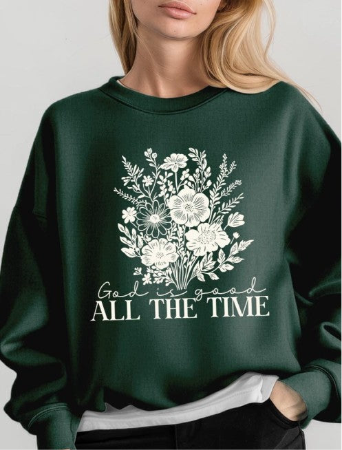 God Is Good Floral Graphic Sweatshirt FREE SHIPPING