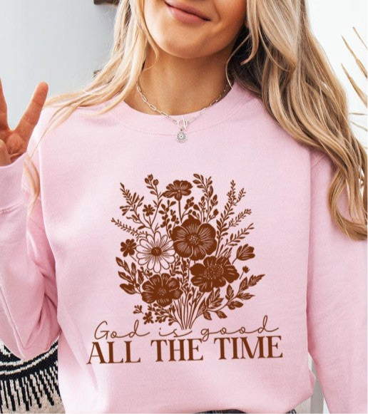 God Is Good Floral Graphic Sweatshirt FREE SHIPPING