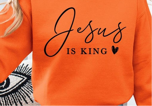 Jesus is King Graphic Plus Sweatshirt FREE SHIPPING