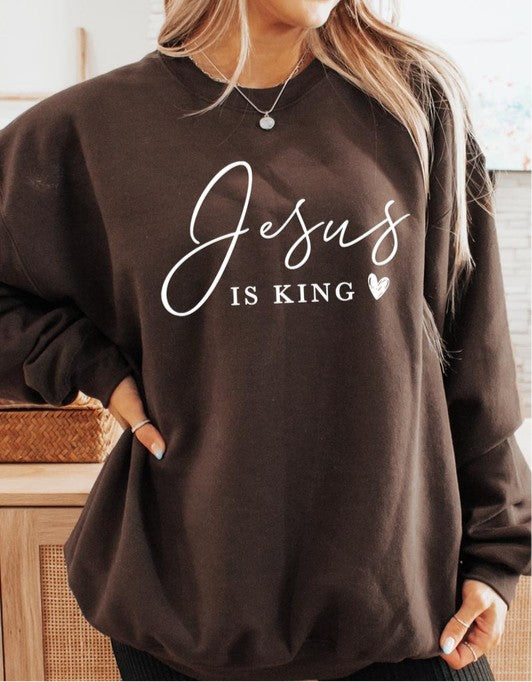Jesus is King Graphic Plus Sweatshirt FREE SHIPPING