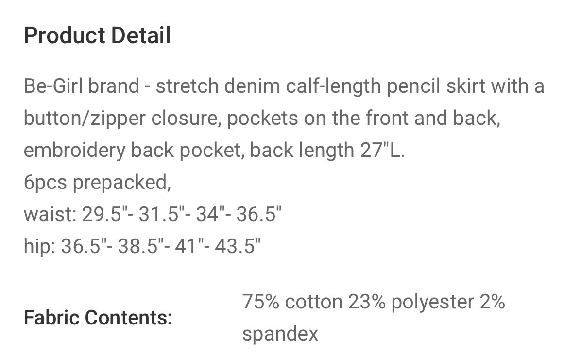 Be Girl Dark Denim Embroidered pocket FREE SHIPPING