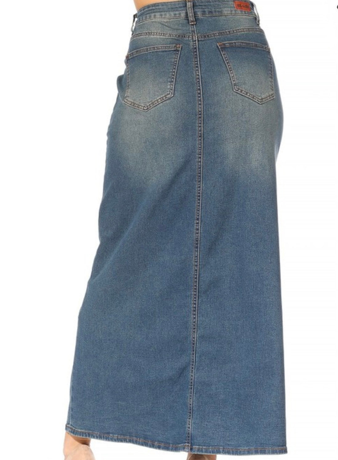Be Girl long denim skirt vintage wash