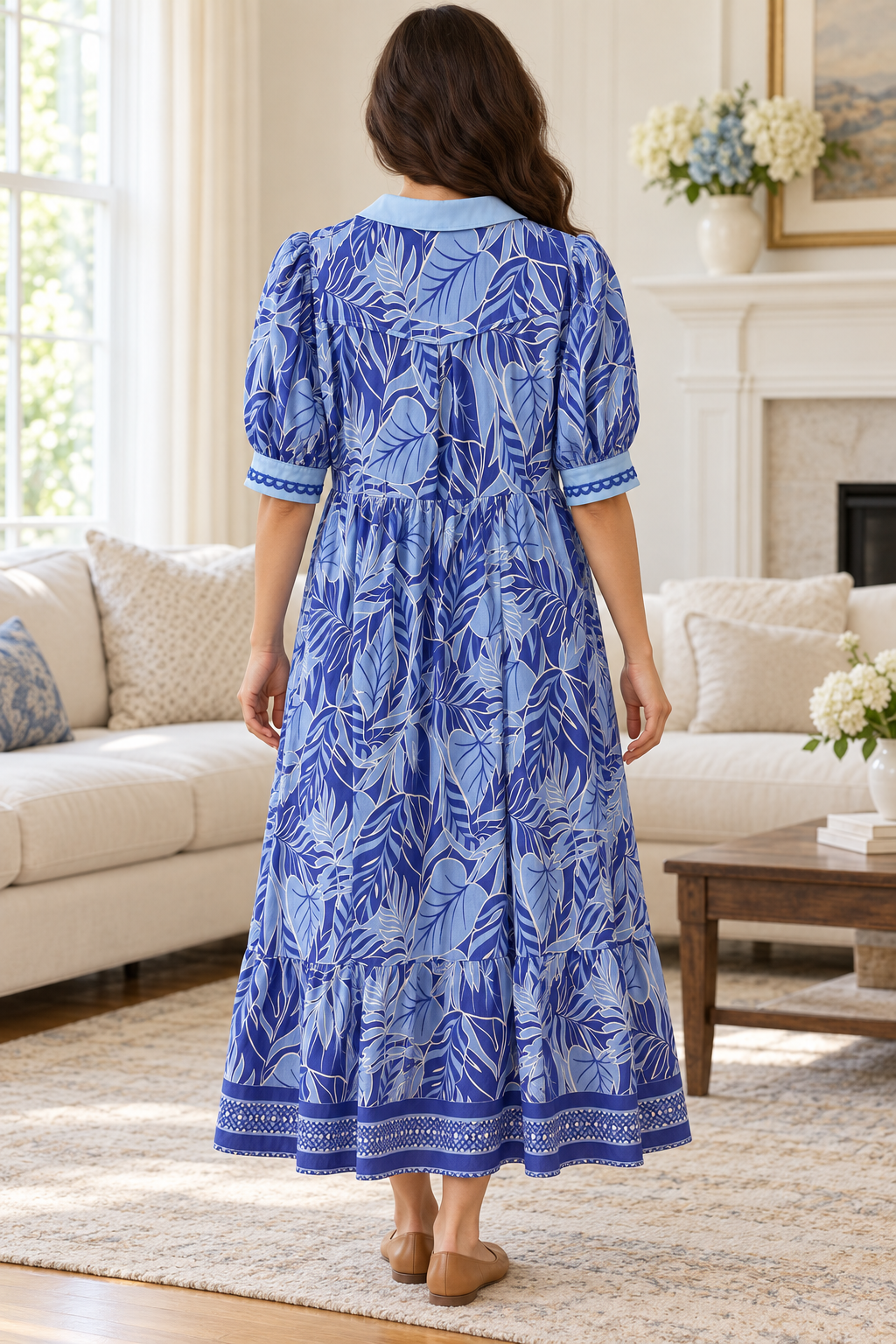 Umgee royal blue pocketed long midi maxi dress