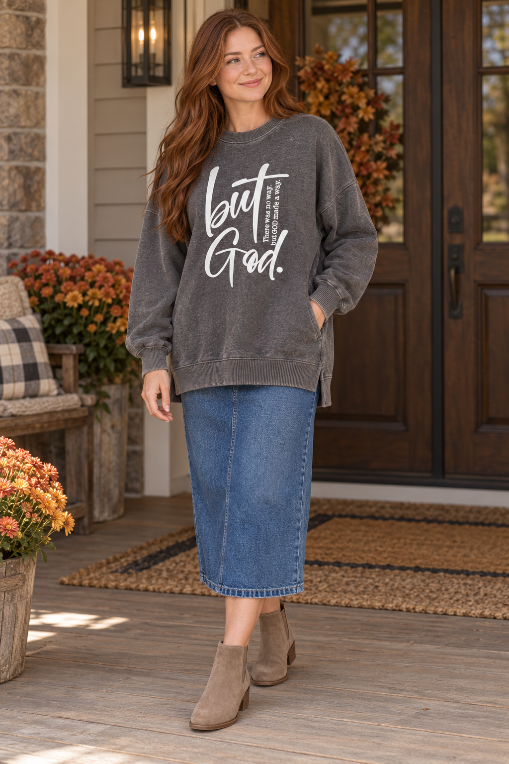 But God pocketed sweatshirt
