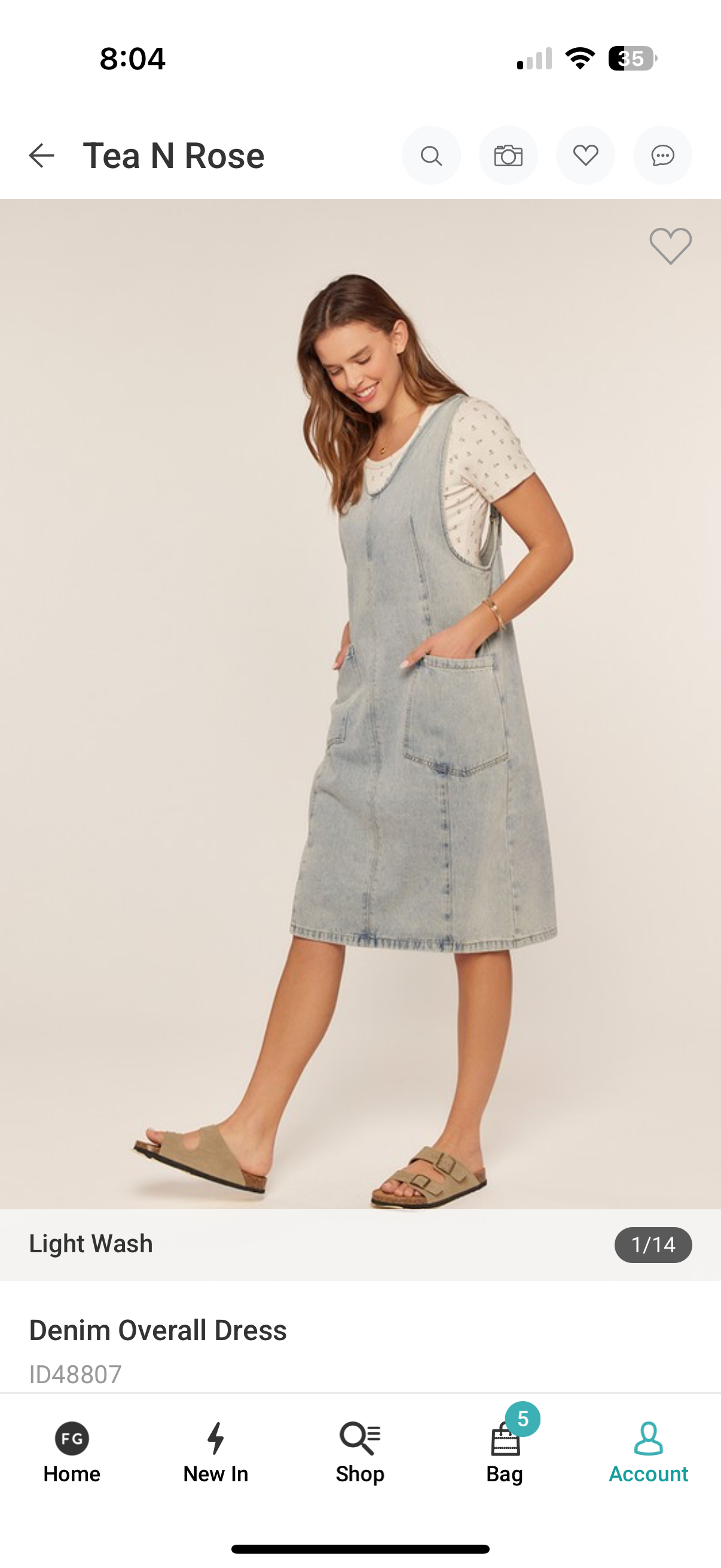 Tea N Rose binned denim jumper dress (size down)