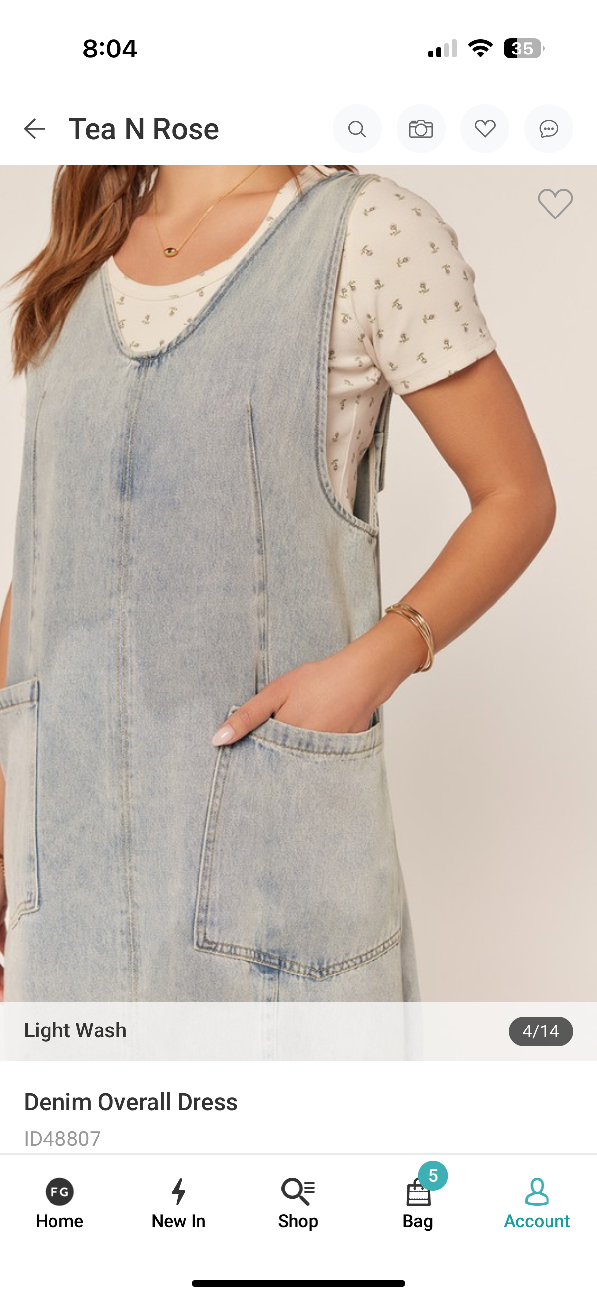 Tea N Rose binned denim jumper dress (size down)