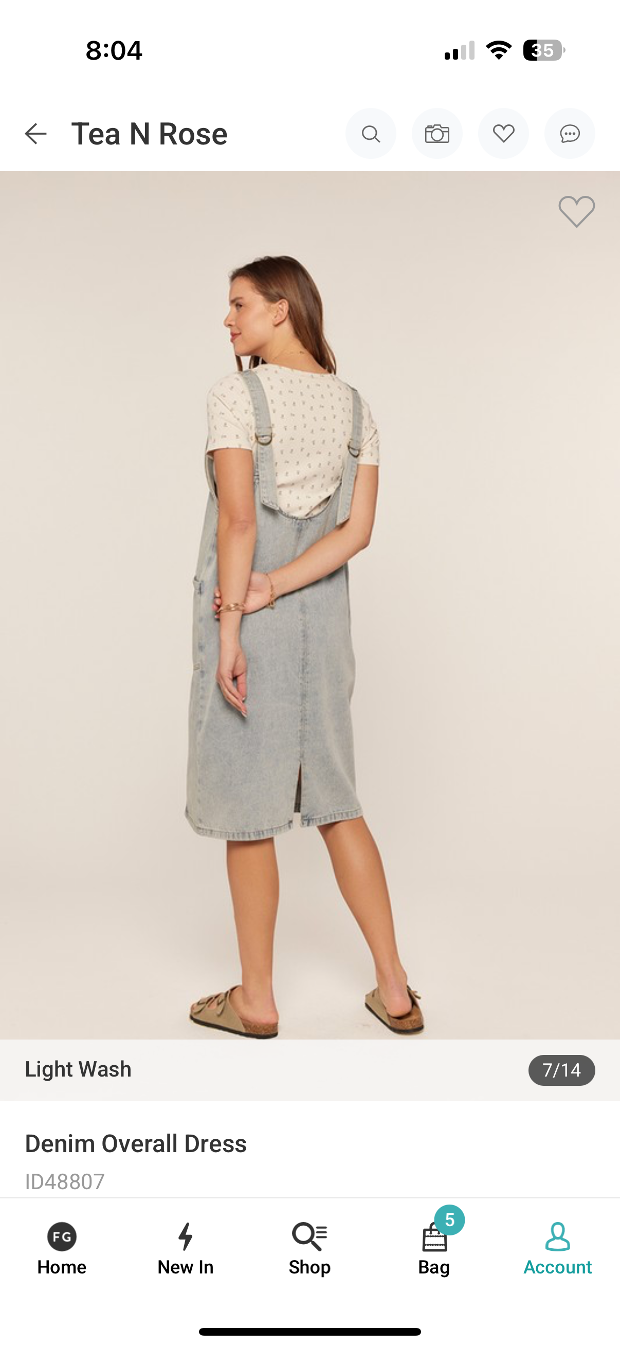 Tea N Rose binned denim jumper dress (size down)