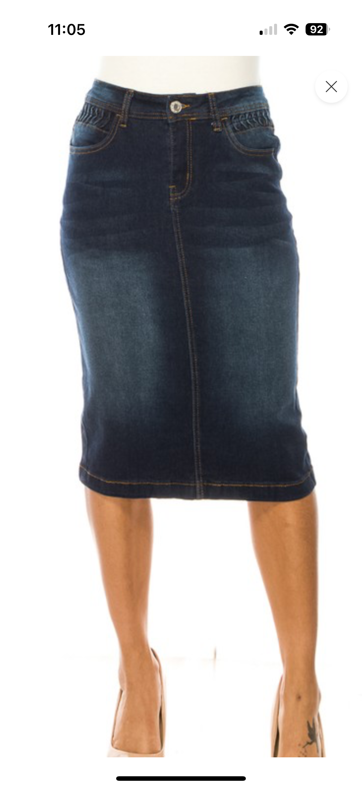 Be Girl Dark wash midi