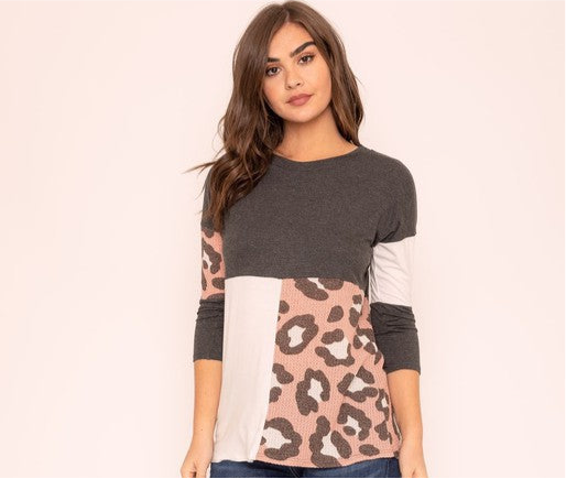 Leopard Color Block Tunic