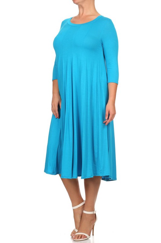 Cynthia 3/4 sleeve midi dress