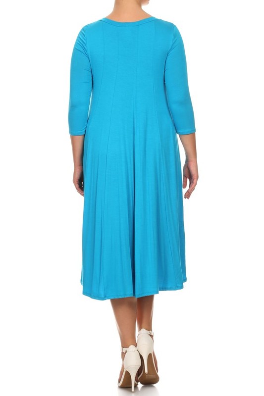 Cynthia 3/4 sleeve midi dress