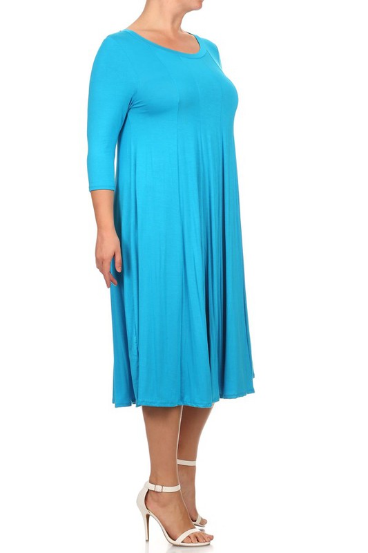 Cynthia 3/4 sleeve midi dress