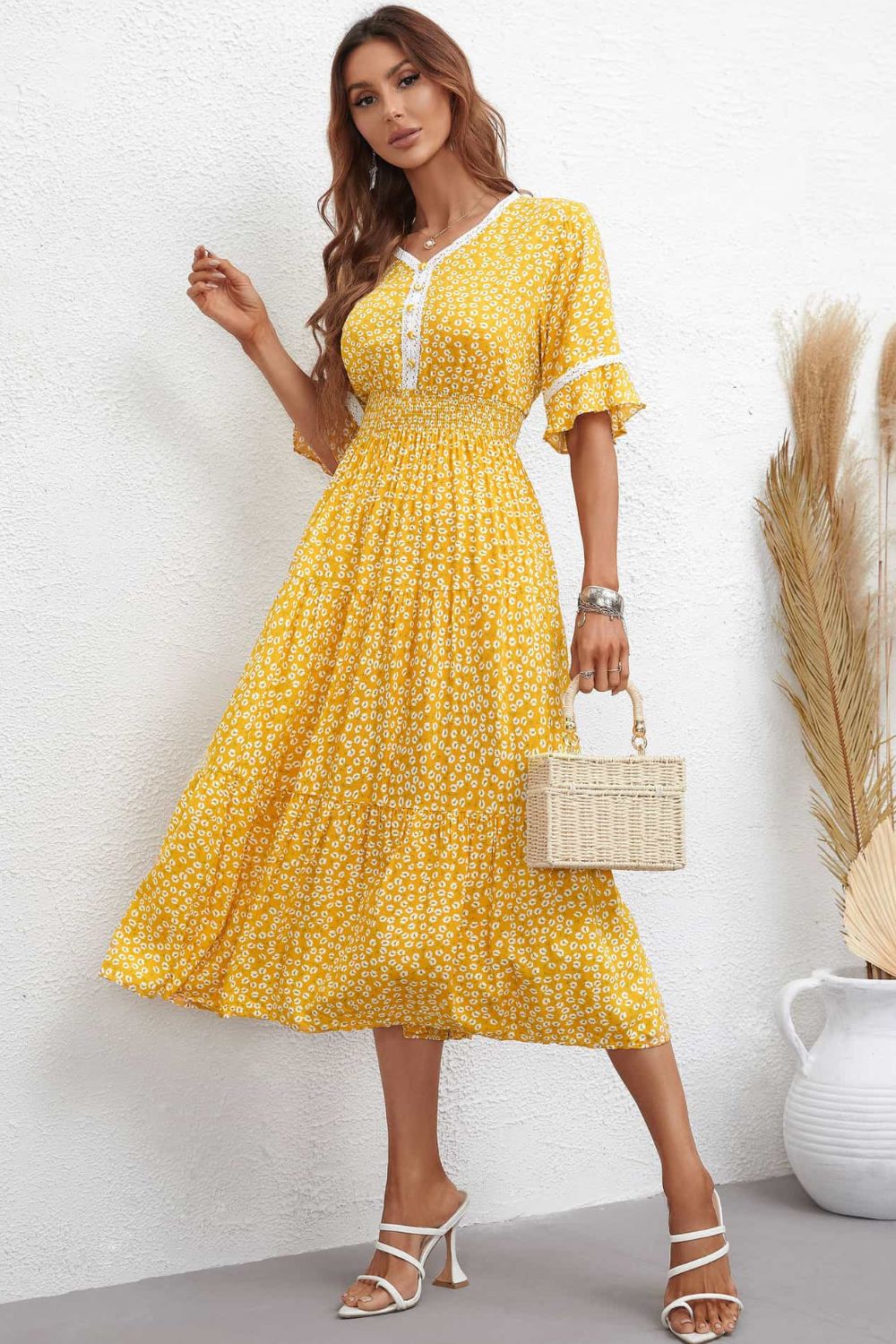 Hailee Smocked Waist Midi Dress