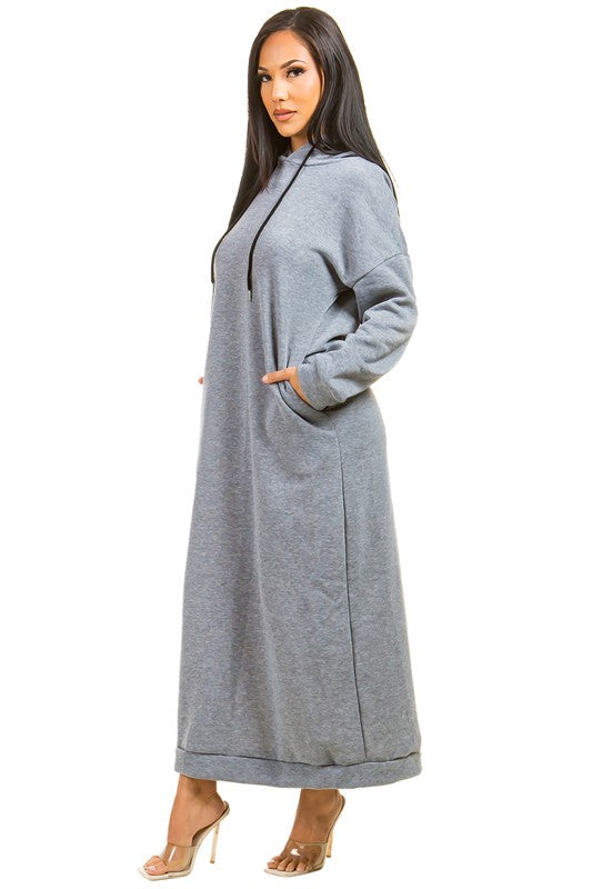 LONG MAXI HOODIE DRESS