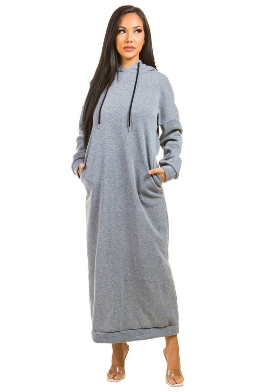 LONG MAXI HOODIE DRESS