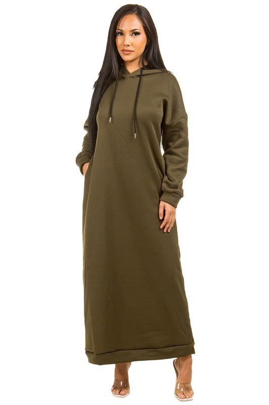 LONG MAXI HOODIE DRESS