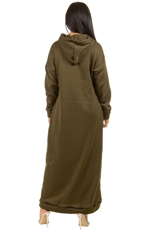 LONG MAXI HOODIE DRESS