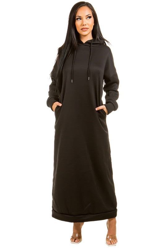 LONG MAXI HOODIE DRESS