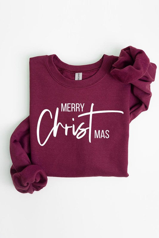 Merry Christmas Graphic Fleece Sweatshirts